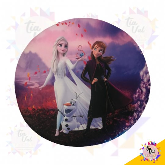 CAPA P/ PAINEL REDONDO 1,20M FROZEN 2  ROXA