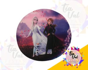 Foto de CAPA P/ PAINEL REDONDO 1,20M FROZEN 2  ROXA