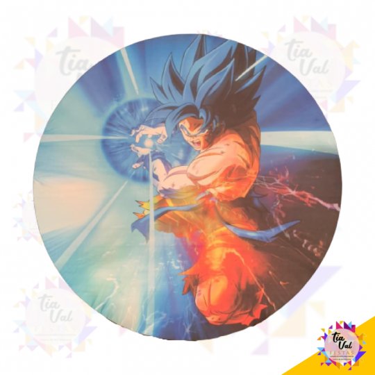 CAPA P/ PAINEL REDONDO 1,20M GOKU AZUL (PEQUENO)