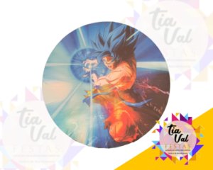 Foto de CAPA P/ PAINEL REDONDO 1,20M GOKU AZUL (PEQUENO)