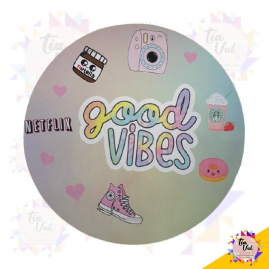CAPA P/ PAINEL REDONDO 1,20M GOOD VIBES
