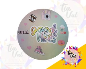 Foto de CAPA P/ PAINEL REDONDO 1,20M GOOD VIBES