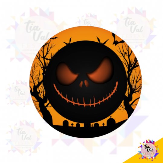 CAPA P/ PAINEL REDONDO 1,20M - HALLOWEEN - LARANJA