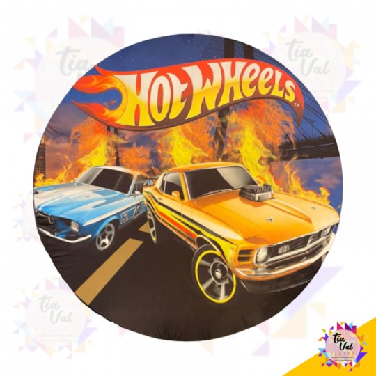 CAPA P/ PAINEL REDONDO 1,20M HOT WHEELS LARANJA P