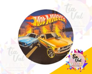 Foto de CAPA P/ PAINEL REDONDO 1,20M HOT WHEELS LARANJA P