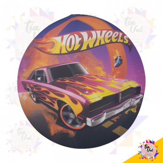 CAPA P/ PAINEL REDONDO 1,20M - HOT WHEELS ROXA 