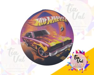 Foto de CAPA P/ PAINEL REDONDO 1,20M - HOT WHEELS ROXA 