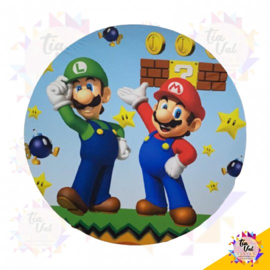 CAPA P/ PAINEL REDONDO 1,20M - MARIO BROS