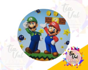 Foto de CAPA P/ PAINEL REDONDO 1,20M - MARIO BROS