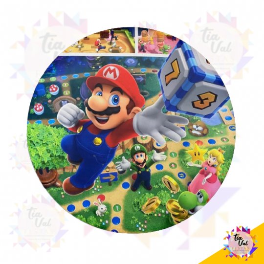 CAPA P/ PAINEL REDONDO 1,20M - MARIO BROS
