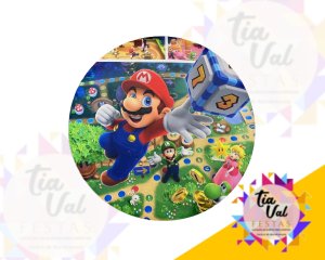Foto de CAPA P/ PAINEL REDONDO 1,20M - MARIO BROS