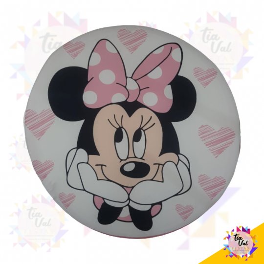 CAPA P/ PAINEL REDONDO 1,20M MINNIE ROSA (PEQUENO