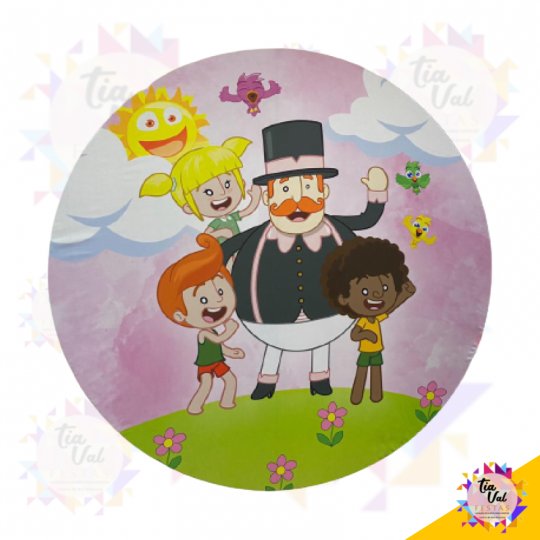 CAPA P/ PAINEL REDONDO 1,20M - MUNDO BITA ROSA