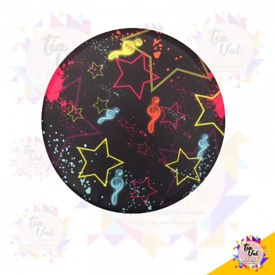 CAPA P/ PAINEL REDONDO 1,20M - NEON - ESTRELAS