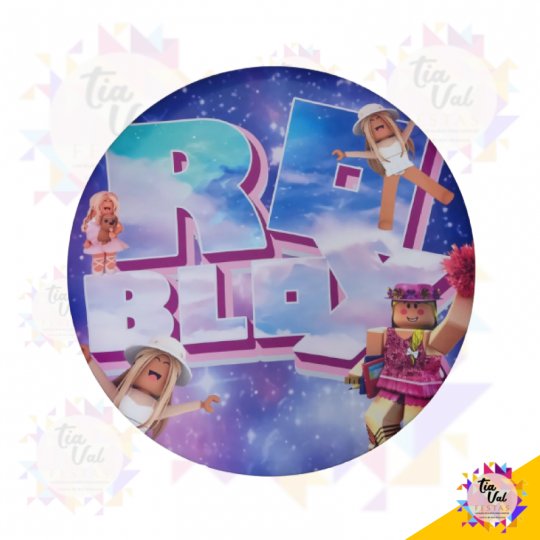 CAPA P/ PAINEL REDONDO 1,20M - ROBLOX FEMININO