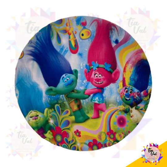 CAPA P/ PAINEL REDONDO 1,20M - TROLLS