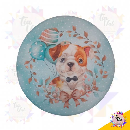 CAPA P/ PAINEL REDONDO 1,20M - CACHORRO AZUL