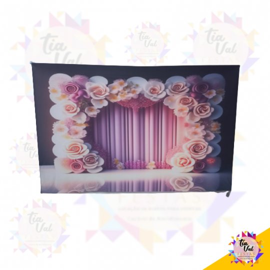 CAPA PAINEL ROSAS 3M X 2 M