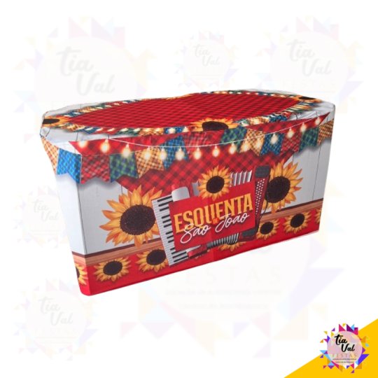 CAPA SÃO JOÃO - FESTA JUNINA - COBRE 2 MESAS PLASTICA 70 X 70
