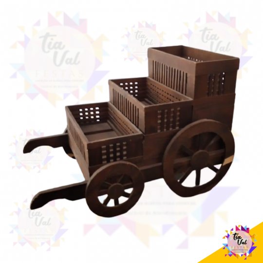 CARROÇA CIRCO RUSTICO (3 JARDINEIRAS)