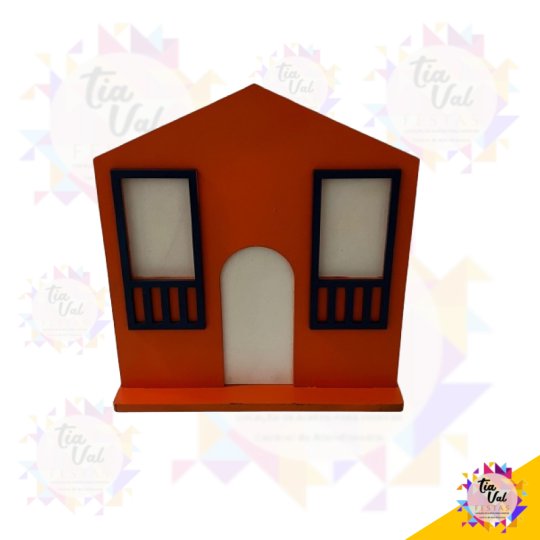CASA SÃO JOÃO - MDF - LARANJA - 19 X 21 CM