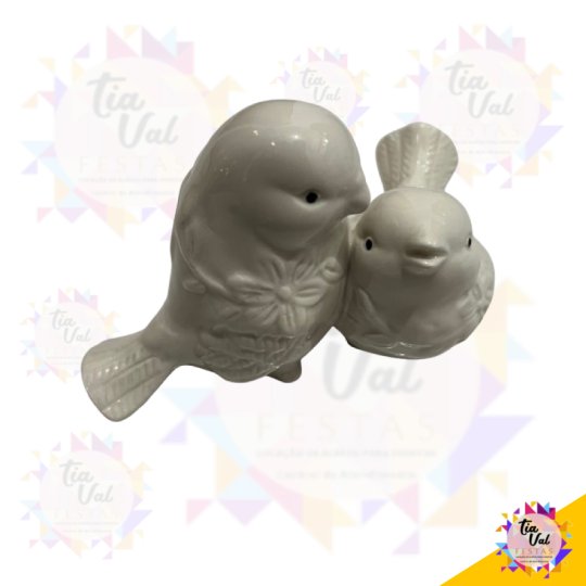 CASAL PASSARINHO - BRANCO 9 CM  X 16 CM