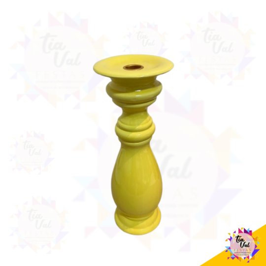 CASTIÇAL AMARELO - GRANDE - 31 CM