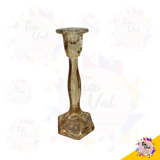 CASTIÇAL - COBRE - VIDRO - MEDIO - 23 CM