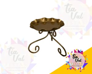 Foto de CASTIÇAL DOURADO DE FERRO P COM PES ENROLADOS