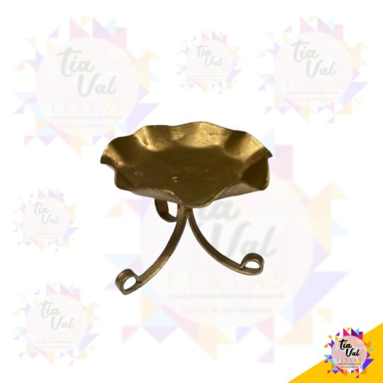 CASTIÇAL DOURADO DE FERRO P COM PES ENROLADOS PP