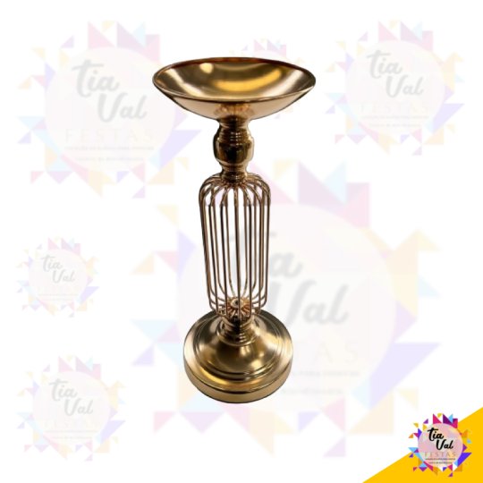 CASTIÇAL DOURADO - FERRO 45 CM ALT