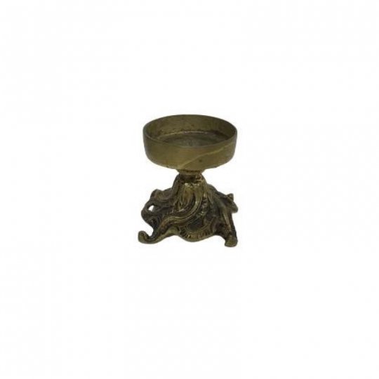 CASTIÇAL DOURADO P/ 01 VELA GROSSA ENVELHECIDO