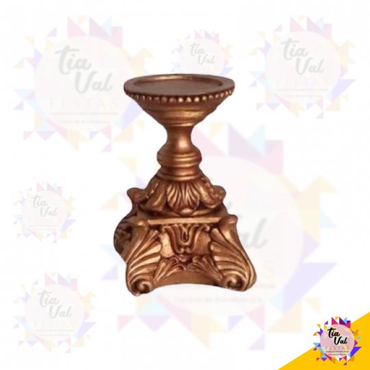 CASTIÇAL DOURADO QUADRADO RESINA