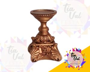 Foto de CASTIÇAL DOURADO QUADRADO RESINA