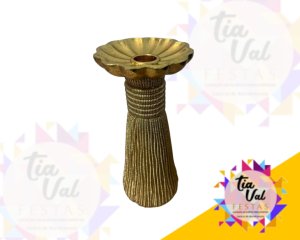 Foto de CASTIÇAL DOURADO - RESINA - MEDIO - 20 CM