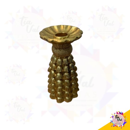 CASTIÇAL DOURADO - RESINA - PEQUENO - 15 CM