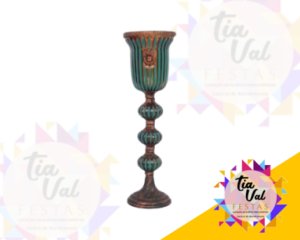 Foto de CASTIÇAL ENVELHECIDO COM AZUL G