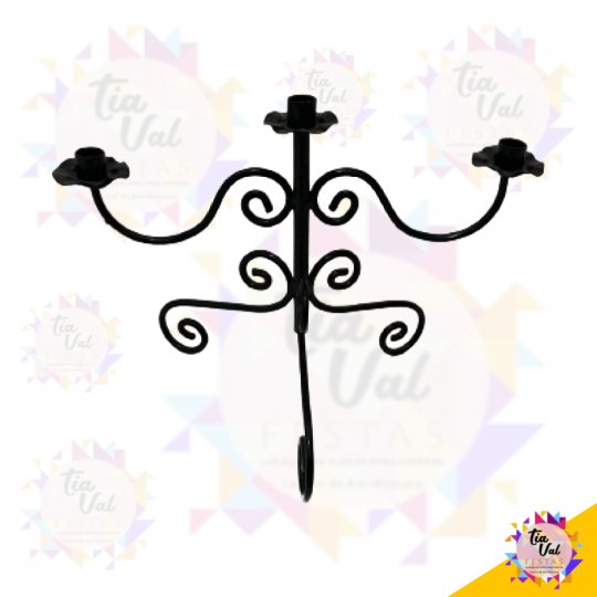 CANDELABRO PRETO P/ 03 VELAS