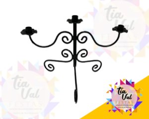 Foto de CANDELABRO PRETO P/ 03 VELAS