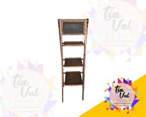 Foto de CAVALETE MADEIRA 03 PRATELEIRAS 1 LOUSA