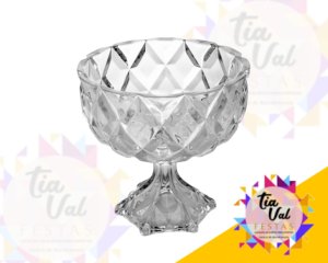 Foto de TAÇA CENTRO DE MESA C/ PE CRISTAL - GRANDE 24 X 24 CM