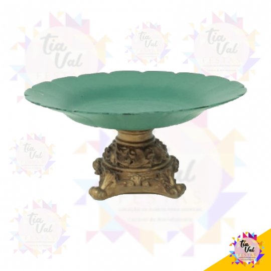 PORTA DOCE DOURADO C/ VERDE