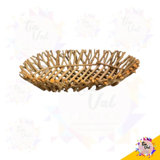 CENTRO DE MESA GALHOS DE MADEIRA - OVAL - 26 X 49