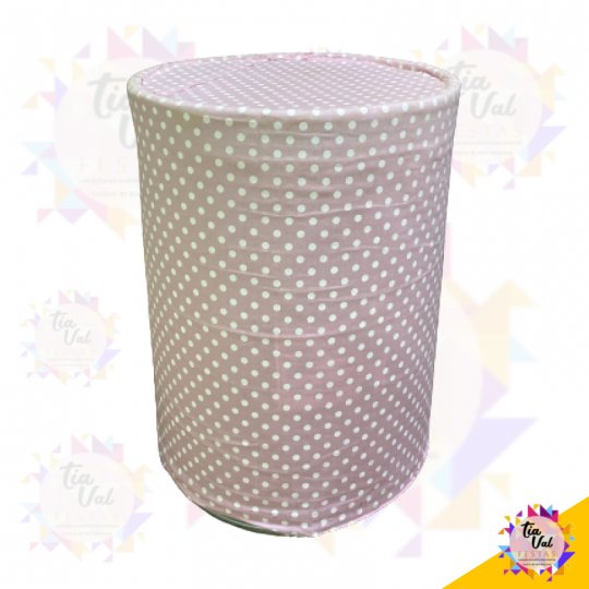 CILINDRO ROSA BOLINHAS BRANCAS