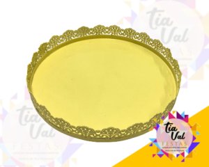 Foto de CINZELADO AMARELO BEBE BANDEJA REDONDA 25CM
