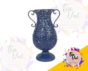 Foto de CINZELADO AZUL ROYAL VASO VAZADO C/ ALÇA