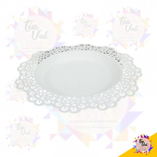 CINZELADO BRANCO BANDEJA REDONDA PP S/ ESPELHO