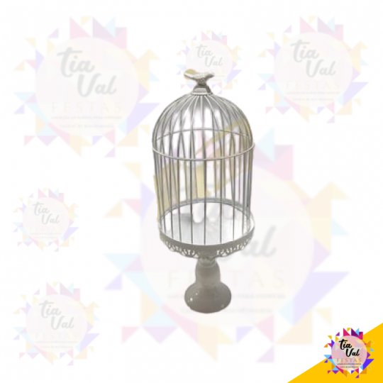 CINZELADO BRANCO GAIOLA P/ DOCES GRANDE