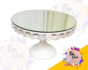 Foto de CINZELADO BRANCO PRATO C/ BASE G 30 CM