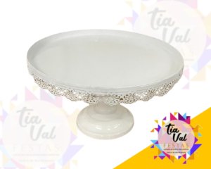 Foto de CINZELADO BRANCO PRATO C/ BASE GG - 30 CM